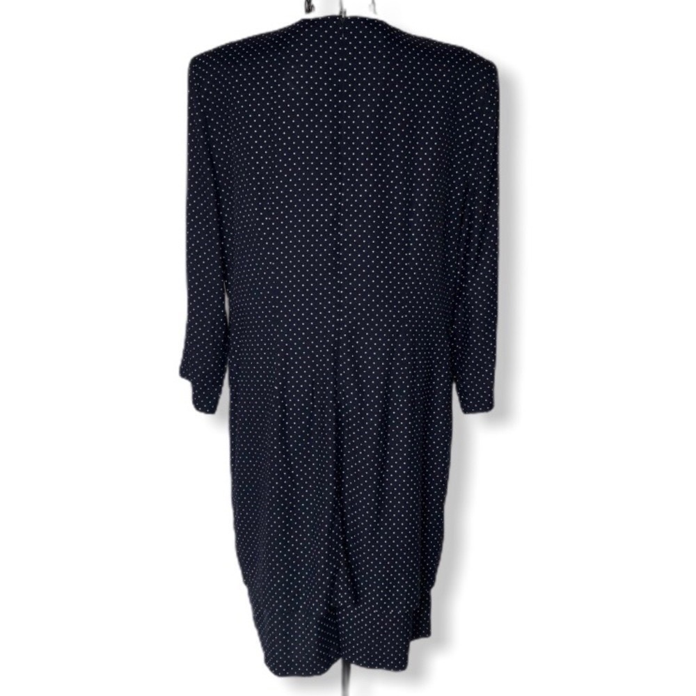 Vintage Michael Blair Rayon Polka Dot Jacket Dress Size 14 - Picture 3 of 9
